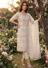 Customer photo review of Dove Vines-Embroidered Organza Palazzo Suit
