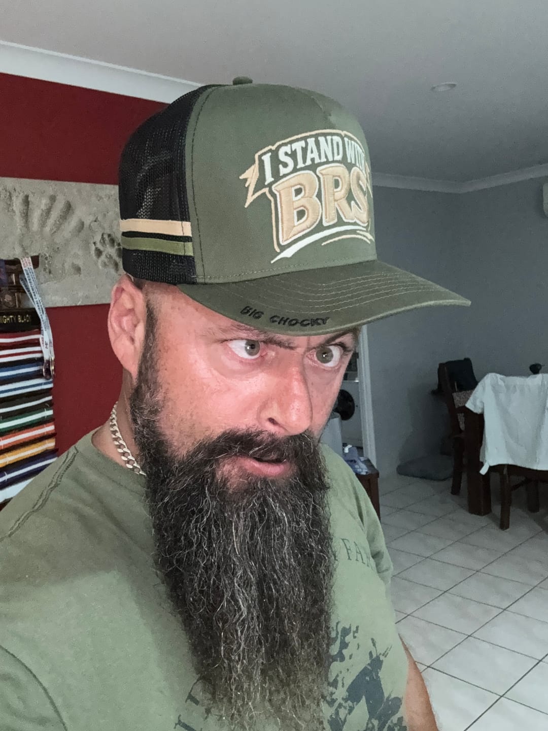 Customer photo review of Big Chocky | Stand With BRS Trucker Cap