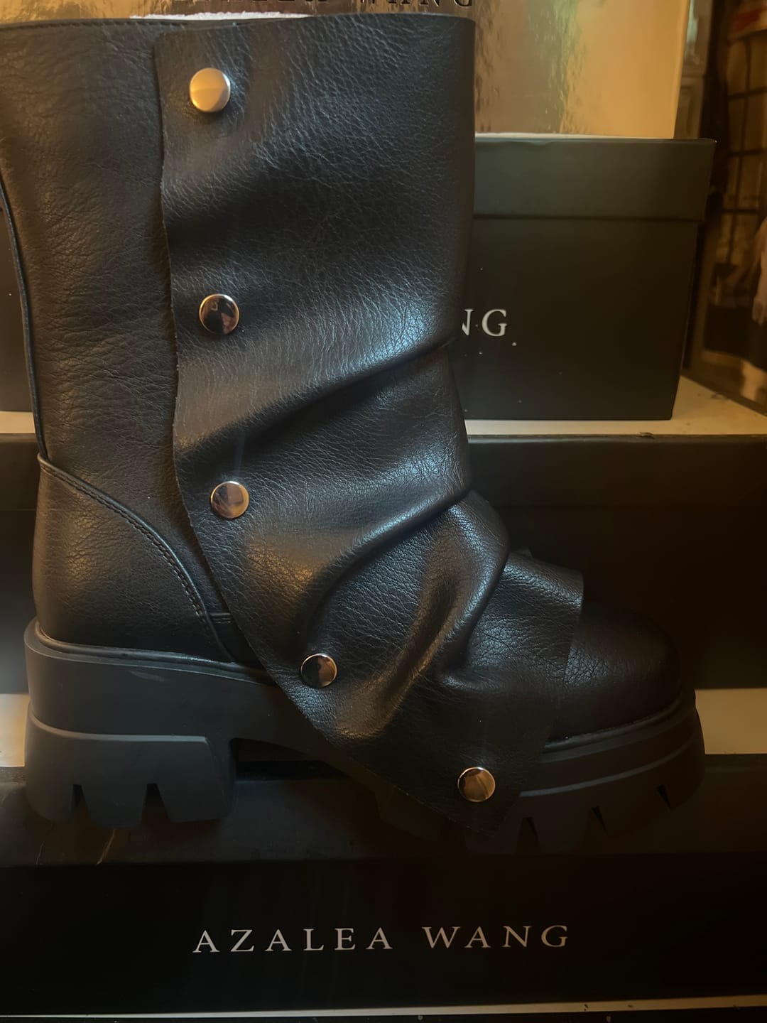 Customer photo review of BHARTI-BLACK ADJUSTABLE COMBAT BOOT