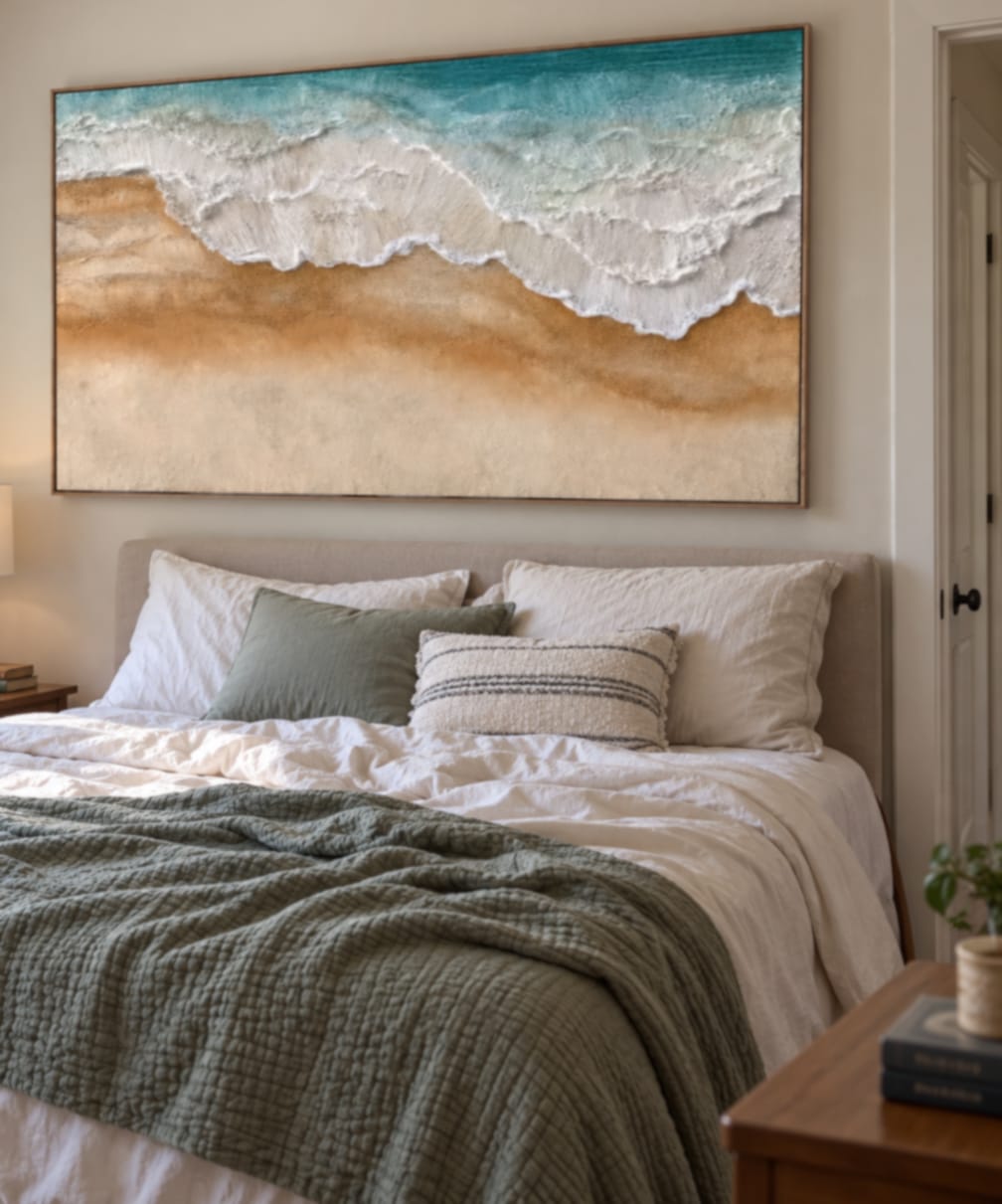 Customer photo review of Seafoam Drift-Sand Shoreline Painting