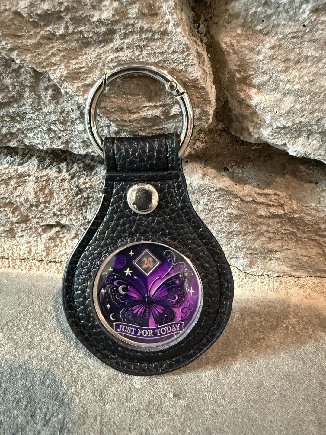 Customer photo review of Customized Moonlight Butterfly Sobriety Coin – Personalize Any Day, Month or Year