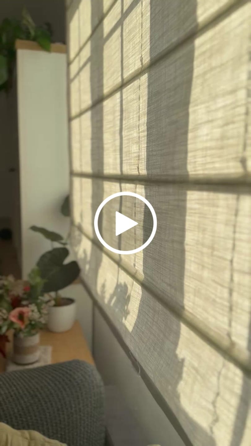 Customer video review of Cassie Flat Fold Linen Blend Cordless Custom Roman Shade