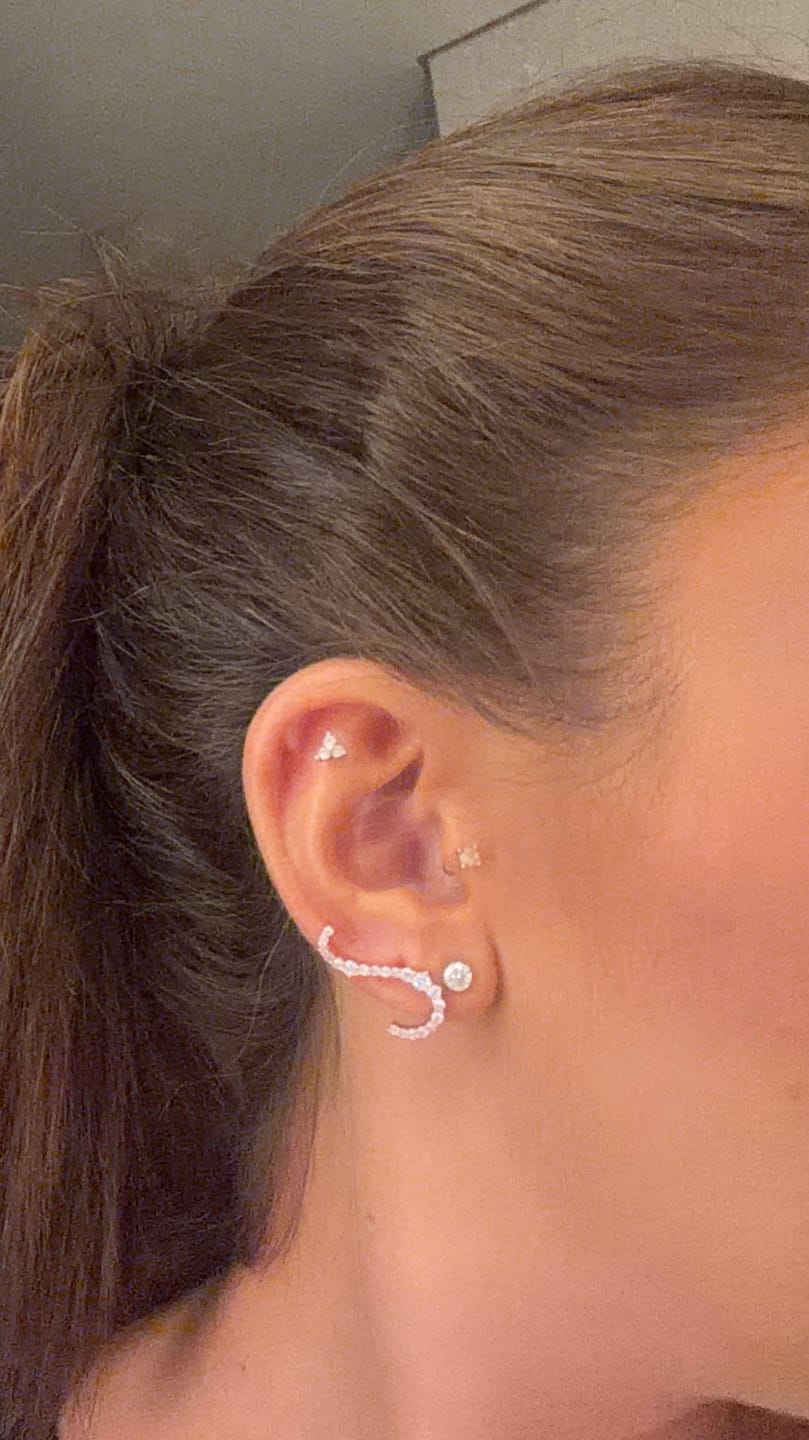 Customer photo review of Fiona flower earring