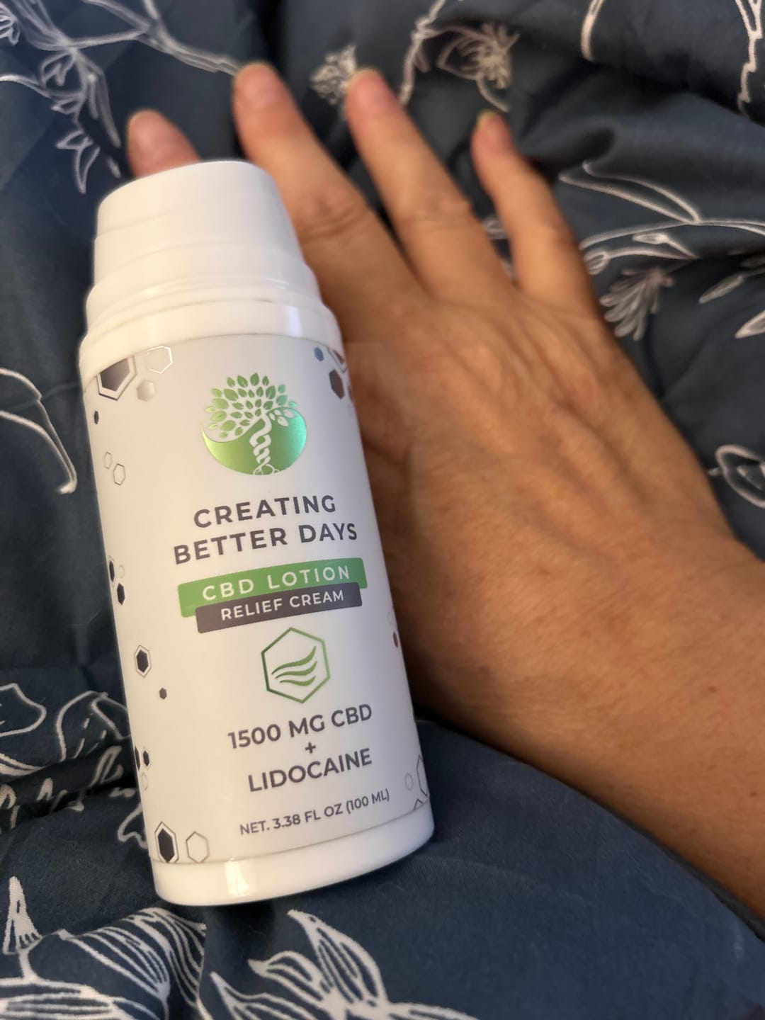 Customer photo review of CBD Relief Cream with Lidocaine - 1,500mg - THC Free