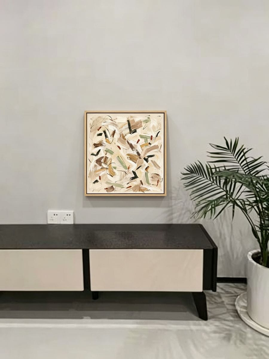 Customer photo review of Neutral Gestural Abstract Painting #MA076