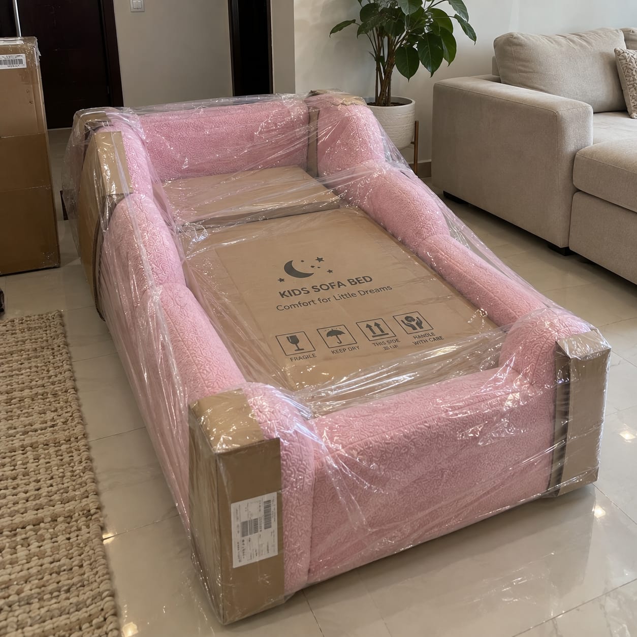 Customer photo review of Premium Pink Single Kids Bed