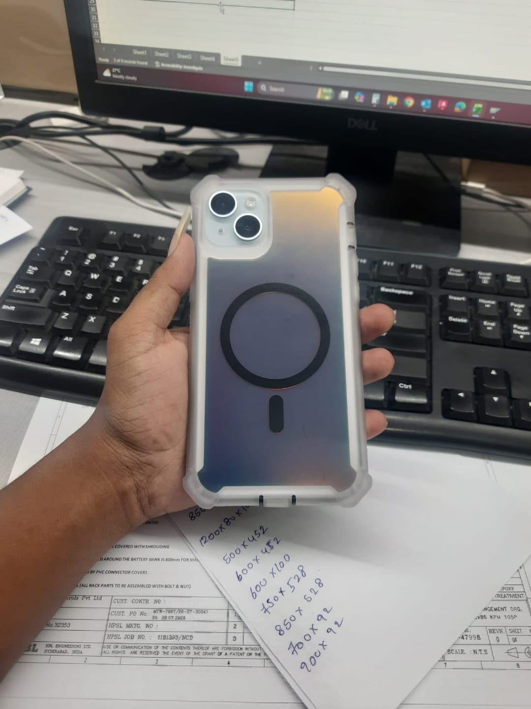 Customer photo review of Laser Gradient Bumper Magsafe Magnetic Shockproof Pre-Order iPhone Silicone Case