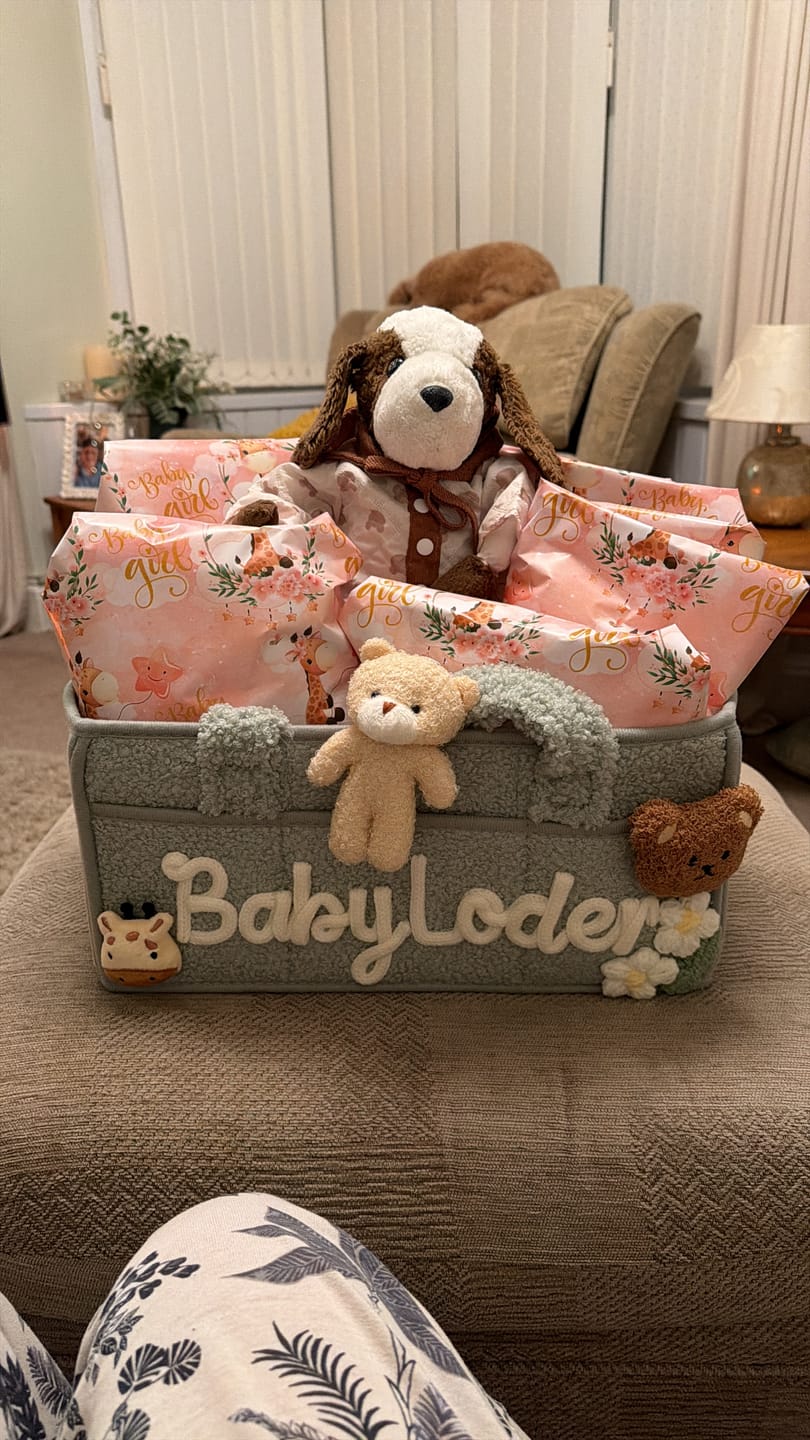 Customer photo review of K&C - Personalized Baby Storage Basket