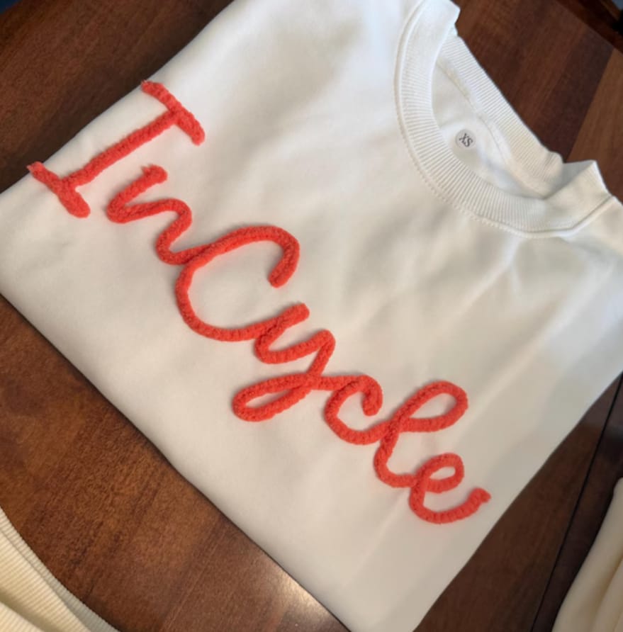 Customer photo review of Custom College Chenille Team Name Embroidered Sweatshirt | Gifts for Sports Mom
