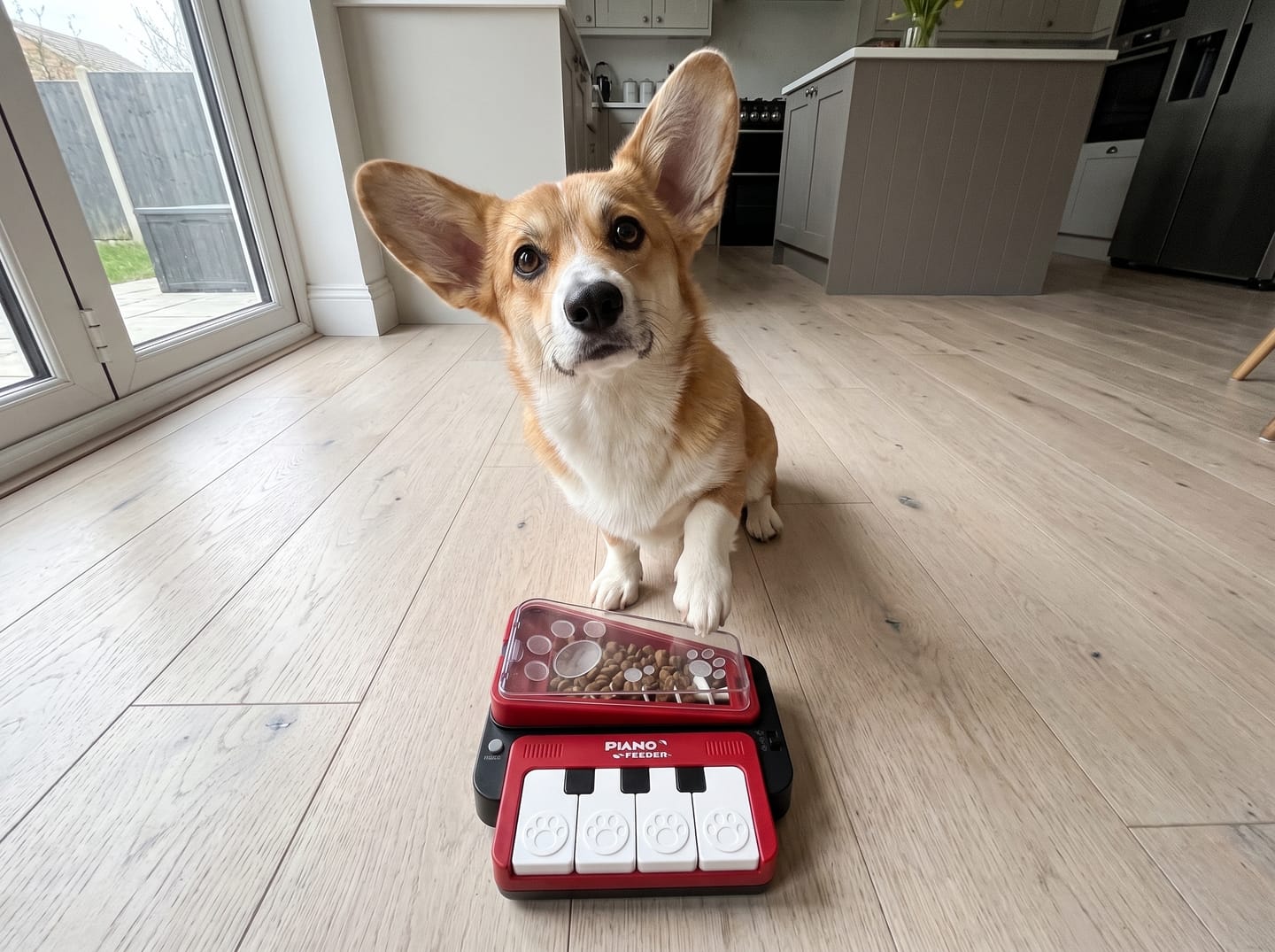 Customer photo review of PianoFeeder™ Interactive Dog Treat Dispenser