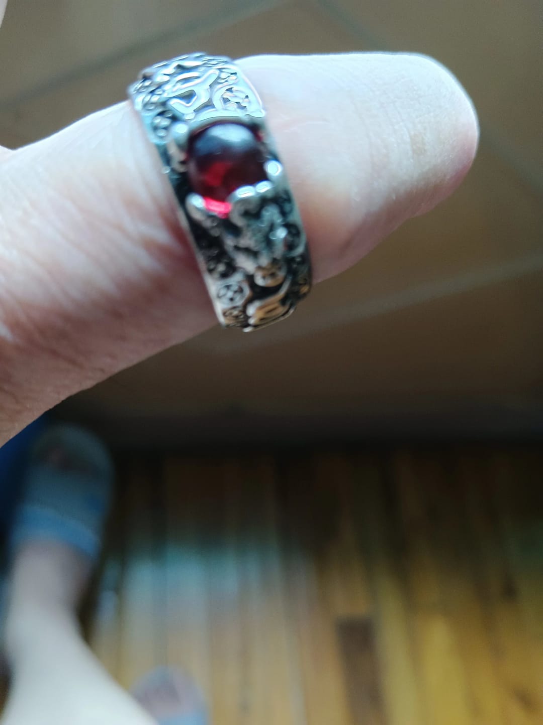 Customer photo review of FREE Today: Wealth & Protection Garnet Pixiu Blessing Mantra Ring