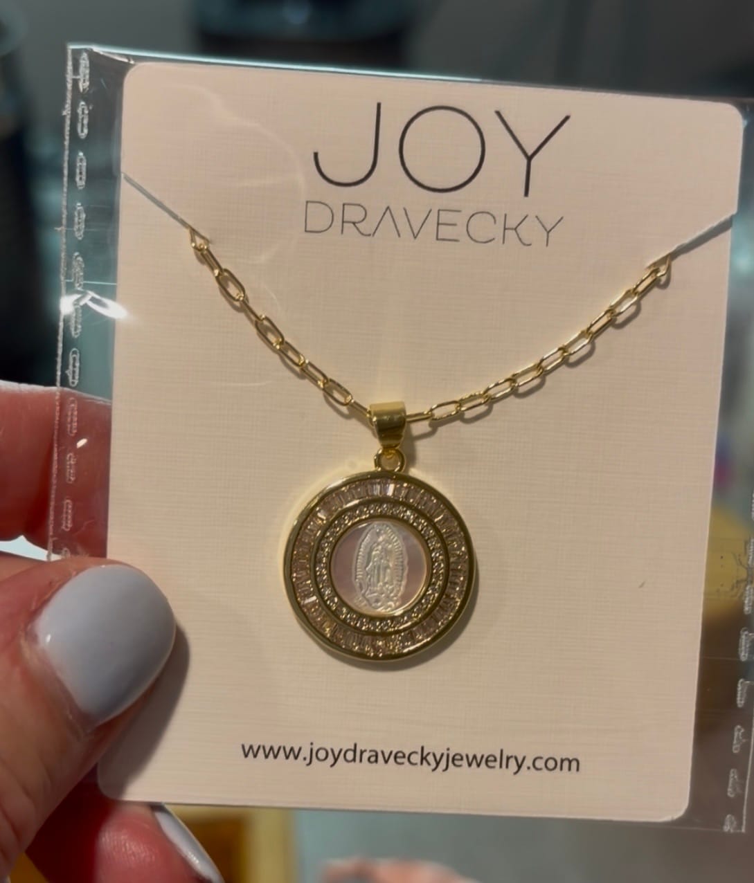 Customer photo review of Mother Mary Necklace - Pearl
