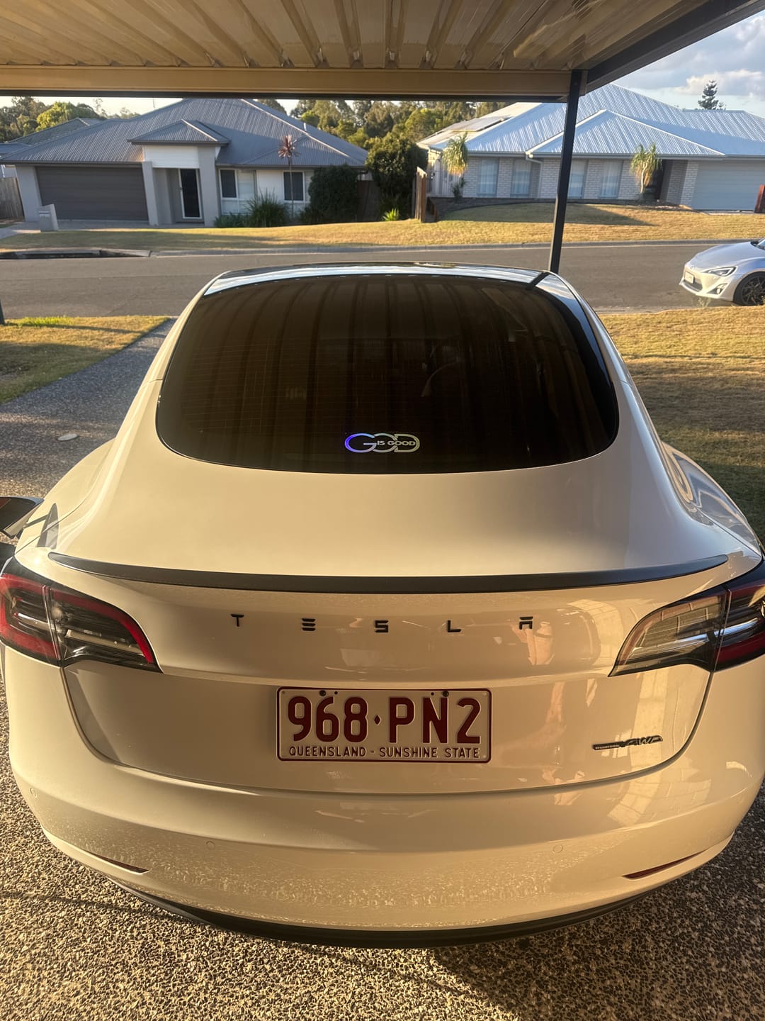 Customer photo review of Christianartworkshop GOD IS GOOD Car Decal: Symbol of Faith and Blessing on the Road