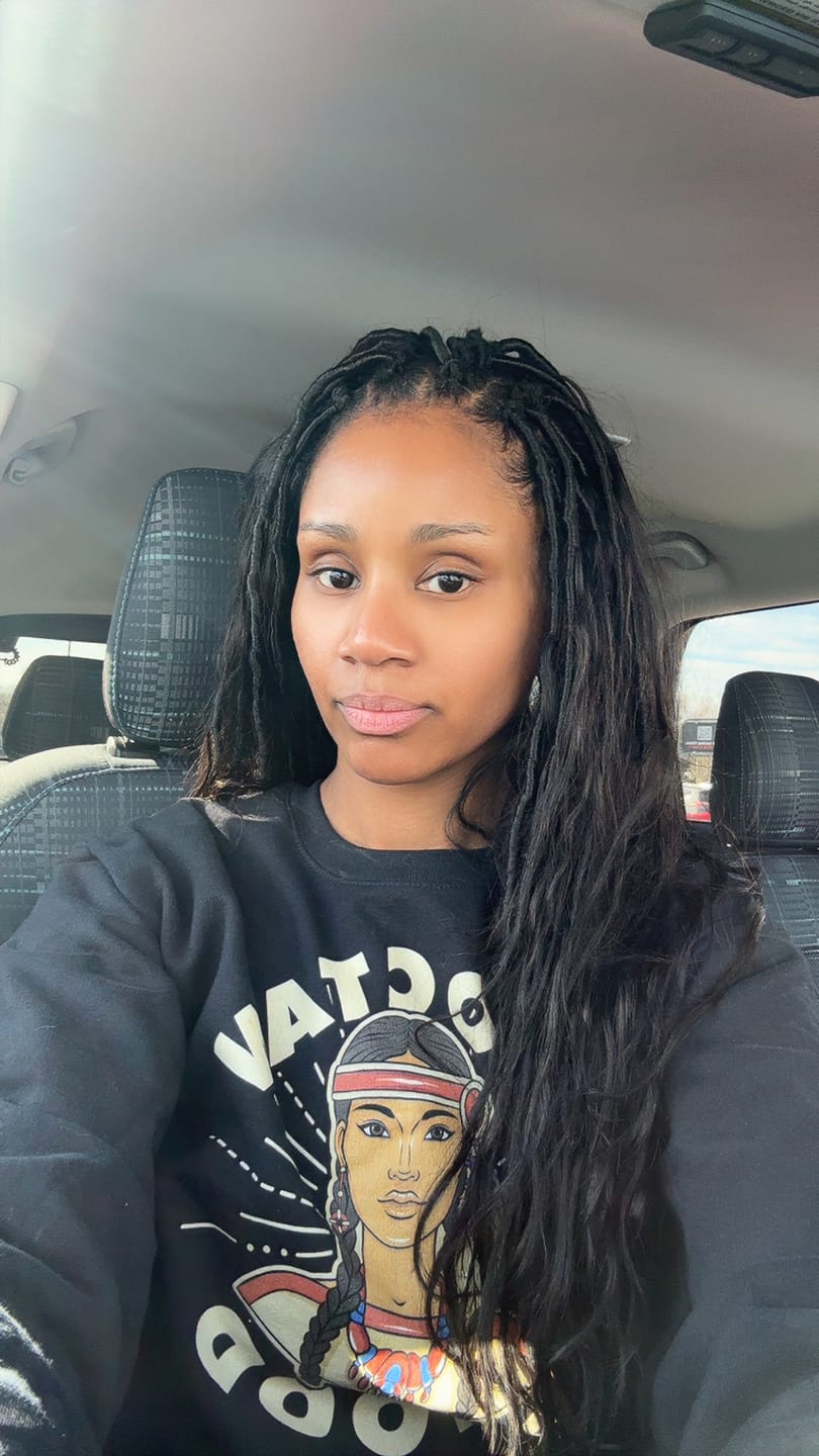 Customer photo review of Pre-looped Crochet Boho Locs with Body Wave Virgin Human Hair Curls
