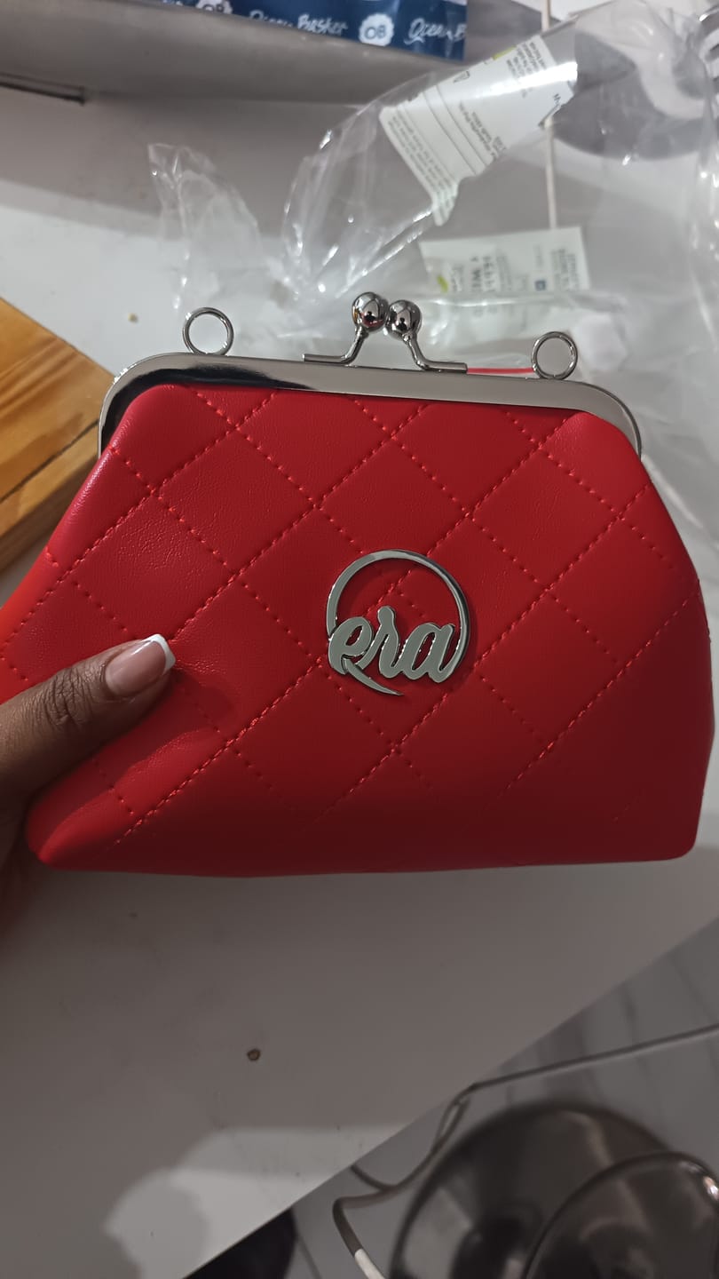 Customer photo review of ERA Mini Kisslock Chain Bag – Red
