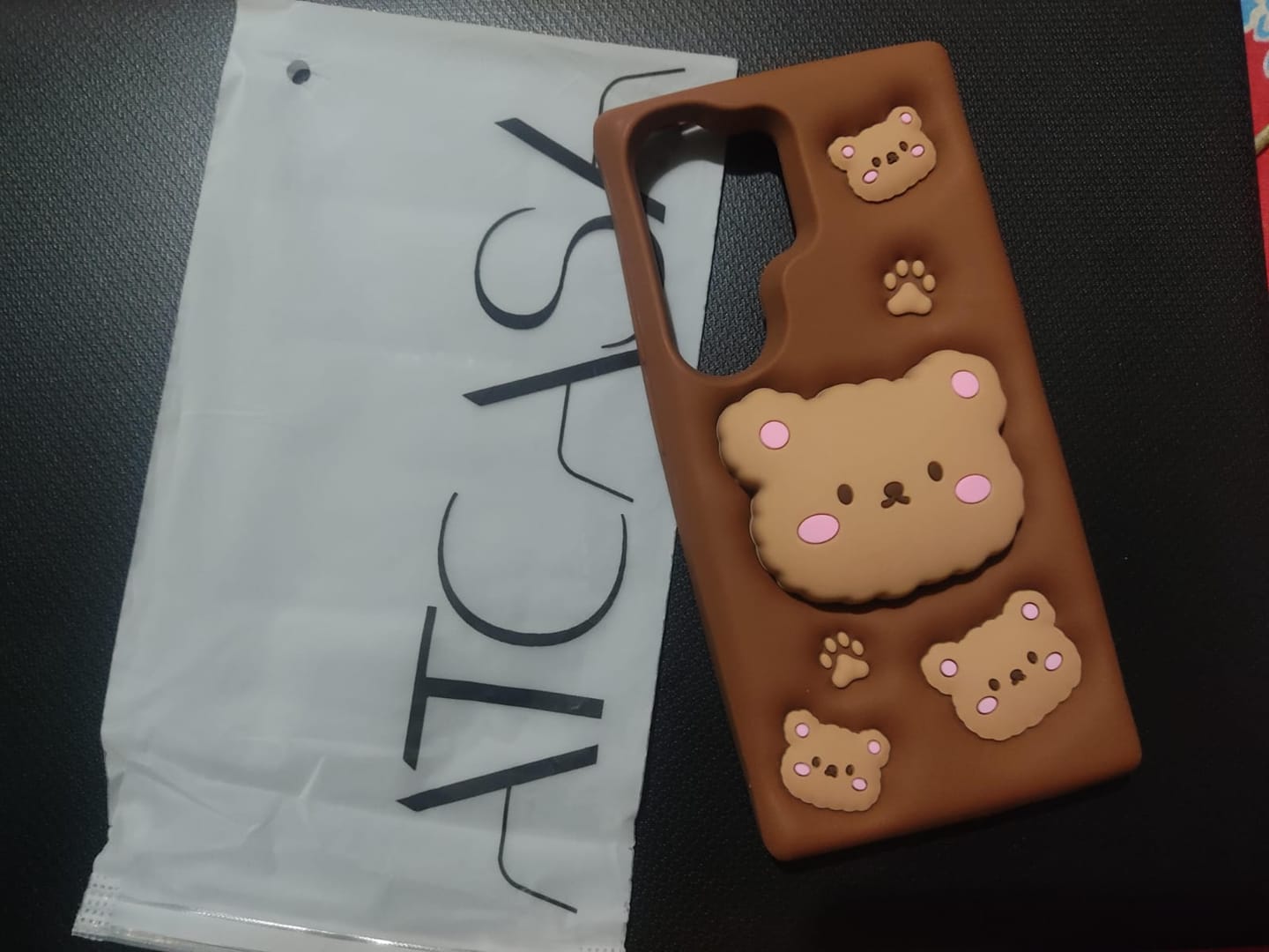 Customer photo review of Samsung 3D Brown Pre-Order Teddy Bear Stand Phone Holder Soft Silicone Rubber Case