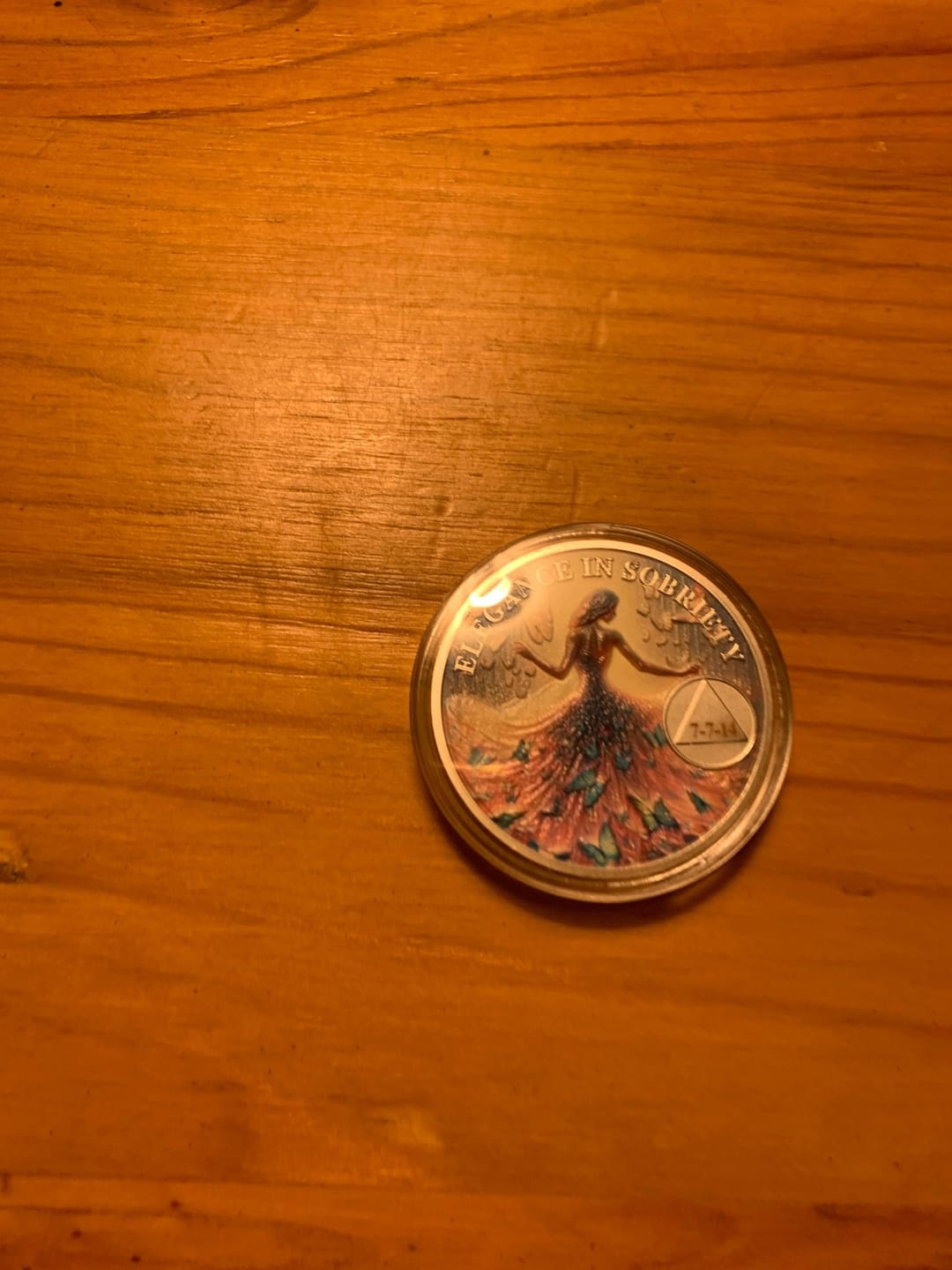 Customer photo review of Personalized Sister Power Sobriety Coin – Personalize Any Day, Month or Year