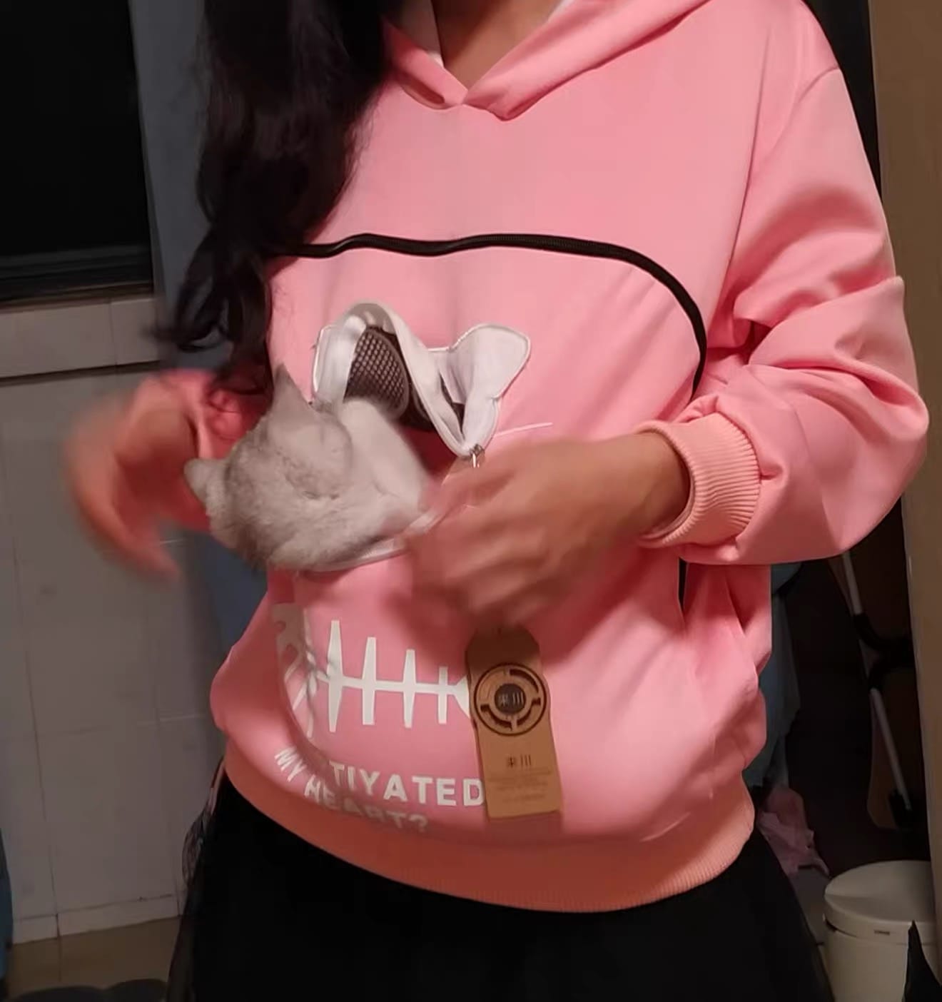 Customer photo review of Pawsome Cat Pocket Hoodie