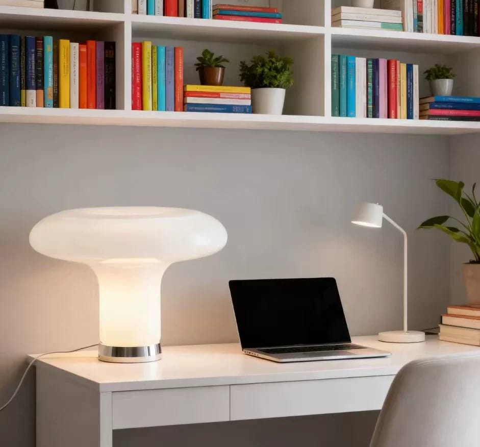Customer photo review of Frosted Glass Mushroom Lamp