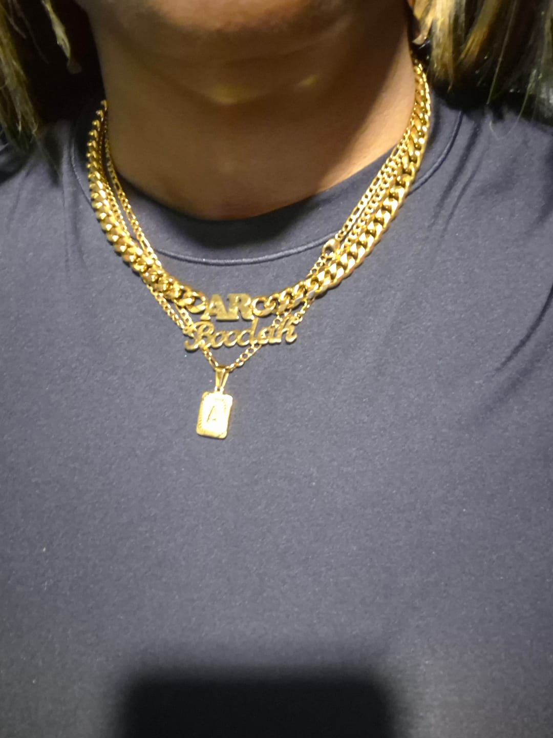 Customer photo review of Initials Choker w/ XL Cuban Chain