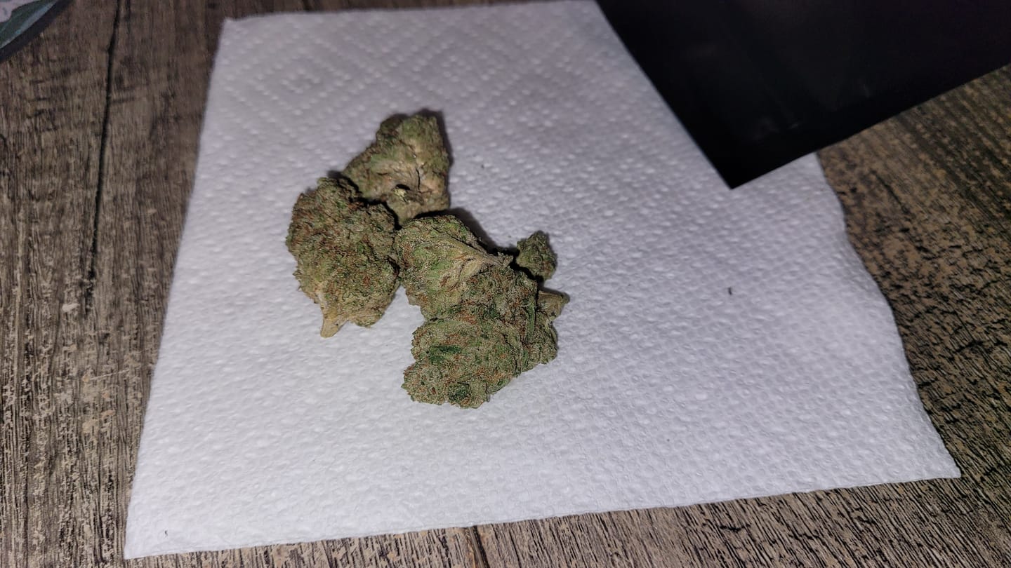 Customer photo review of Dank Blueberry Cruffin THCA Flower
