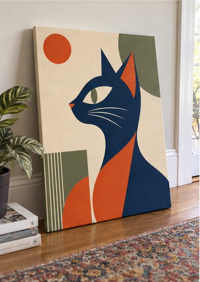 Customer photo review of Black Cat Canvas Wall Art