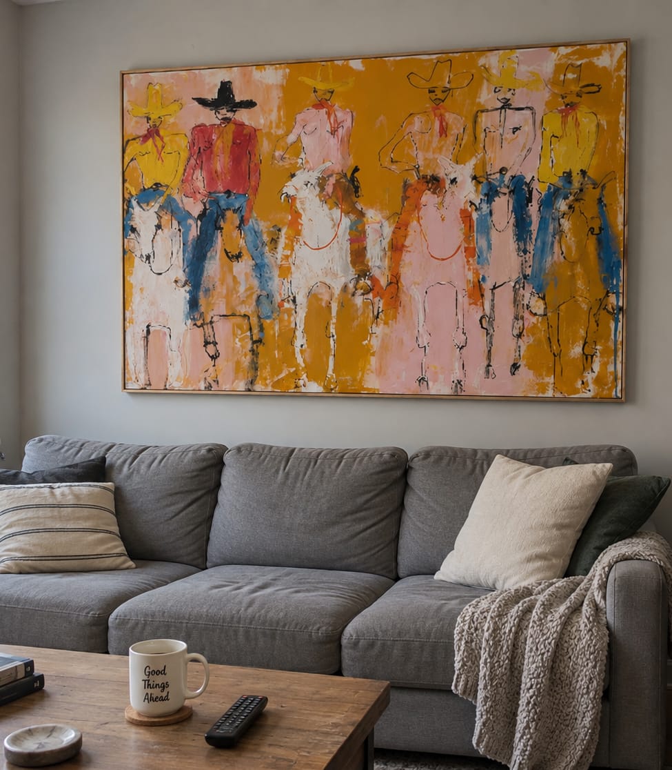 Customer photo review of Golden Posse-Cowboy Riders Painting
