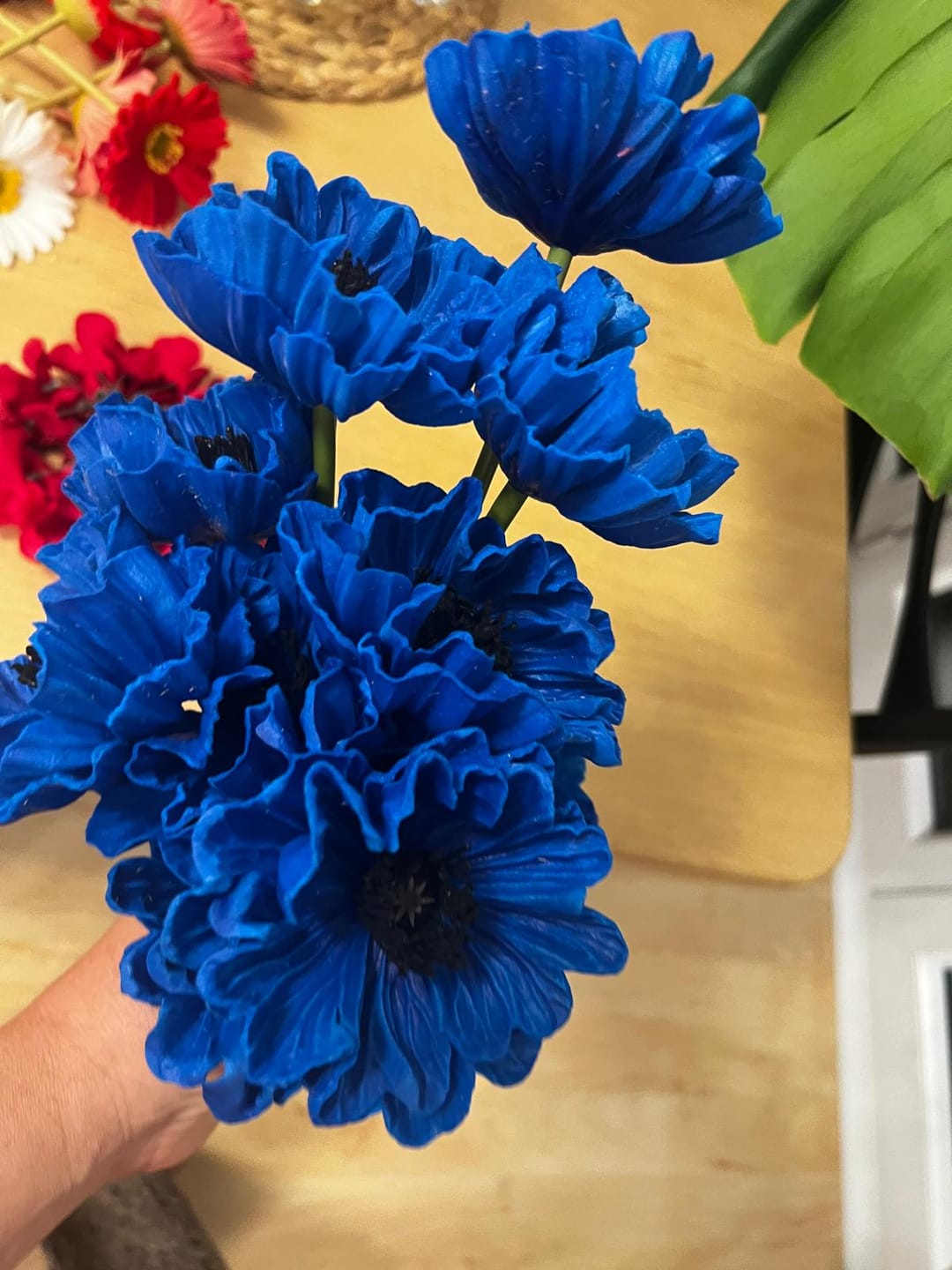 Customer photo review of künstliche Hortensien Köpfe mit Stielen, Flauschige große Rispenhortensie gefälschte Blumen für DIY Blumenarrangements, Hochzeitsfeier Home Office Dekor, Herzstück
