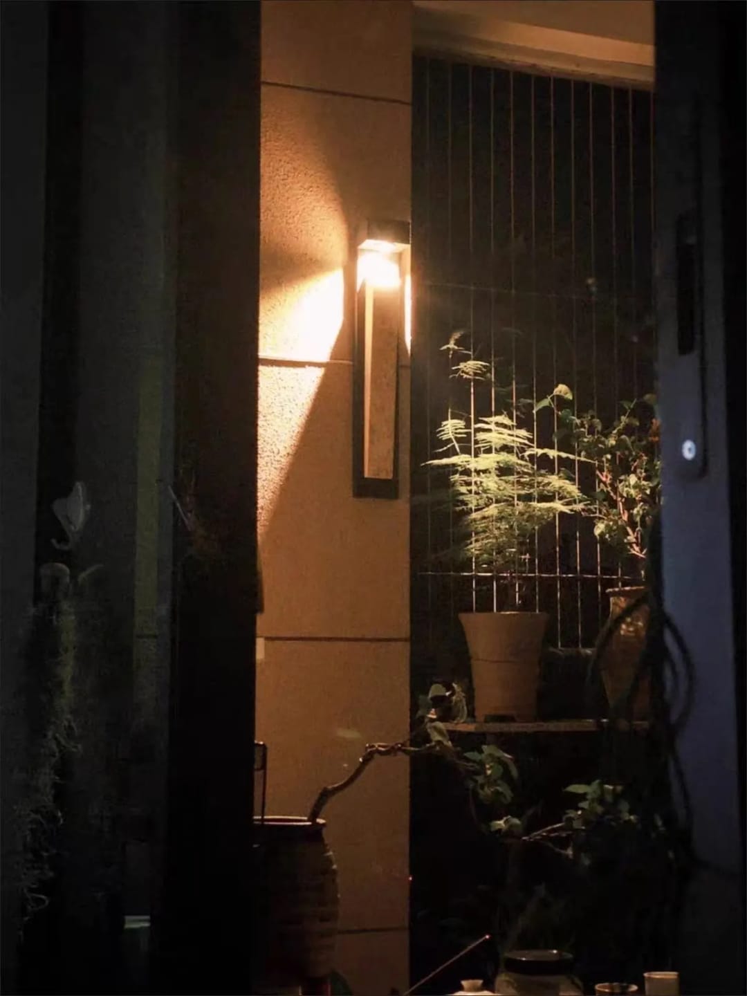 Customer photo review of Tiva Travertine Outdoor Wall Light