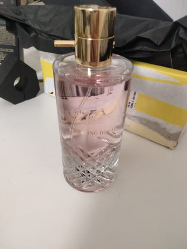 Customer's Sparkling Royal eau de parfum bottle, showing missing metal label from the front.