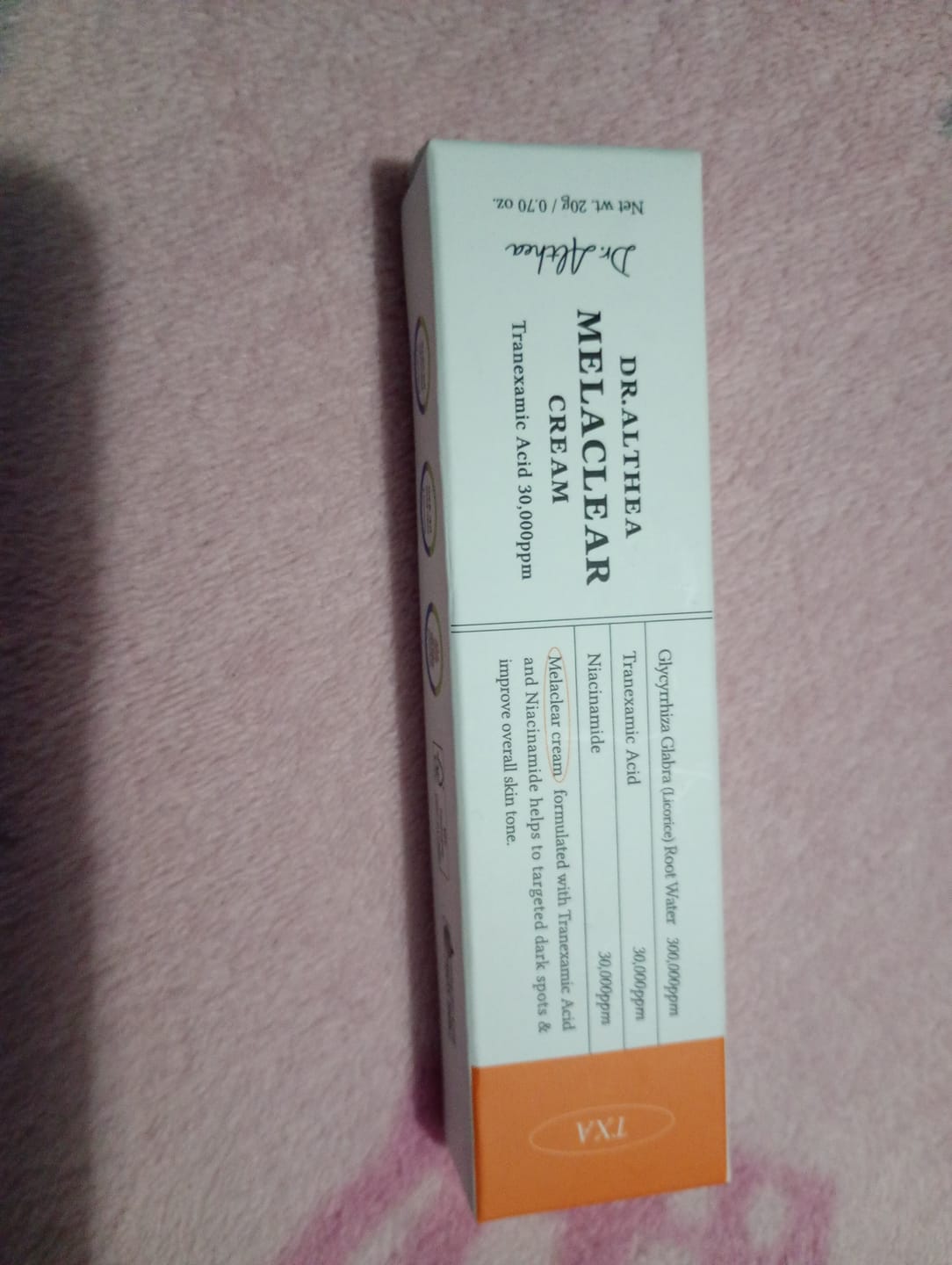 Customer photo review of DR. ALTHEA - Melaclear Cream 20 GR | Crema Hiperpigmentacion