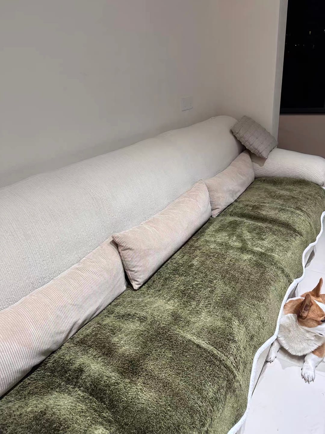 Customer photo review of Wavelle Waterproof Plush Velvet Pet Couch Cover