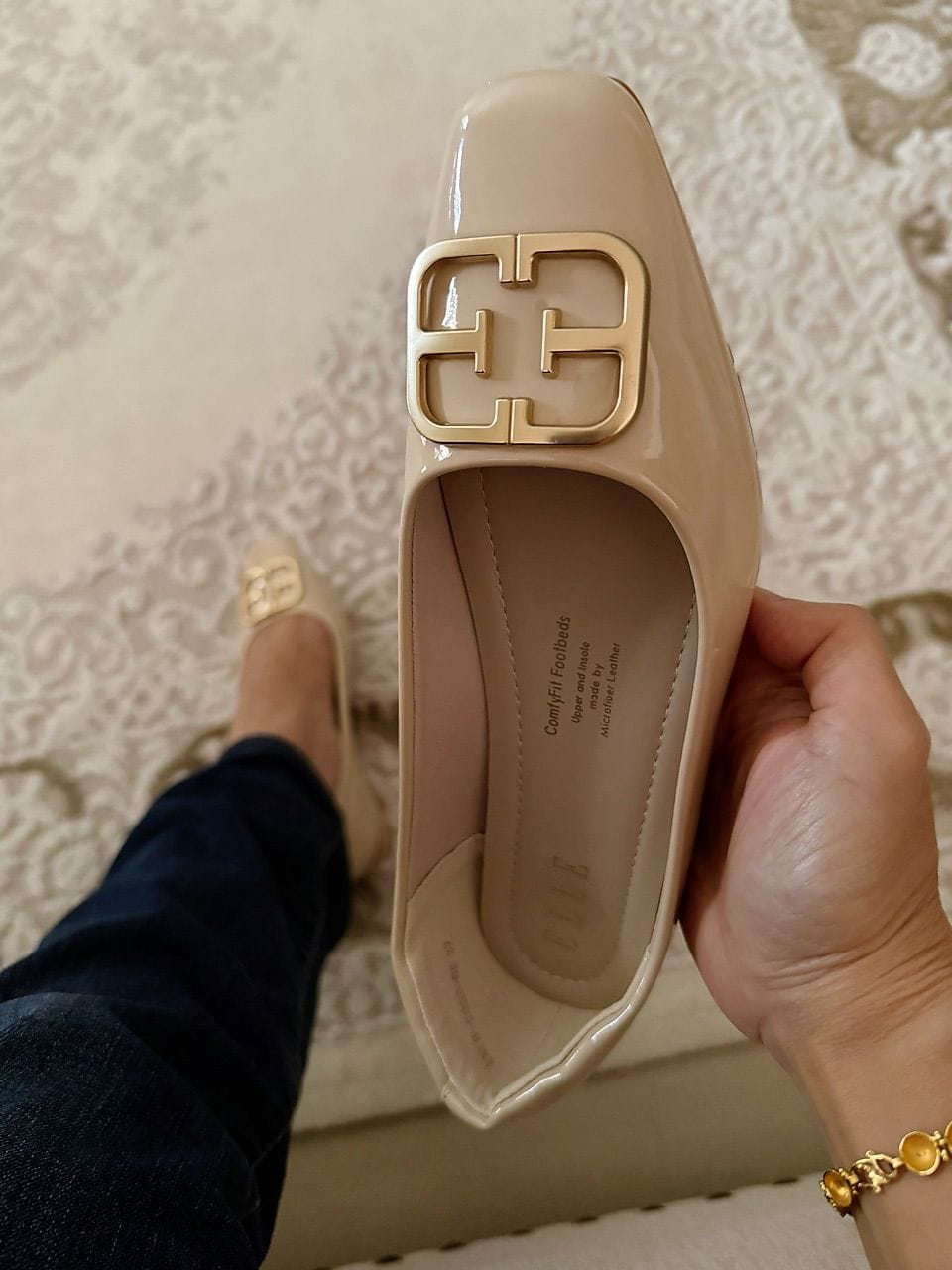 Customer photo review of Jacqueline Slip-on Flats & Ballerina In Beige