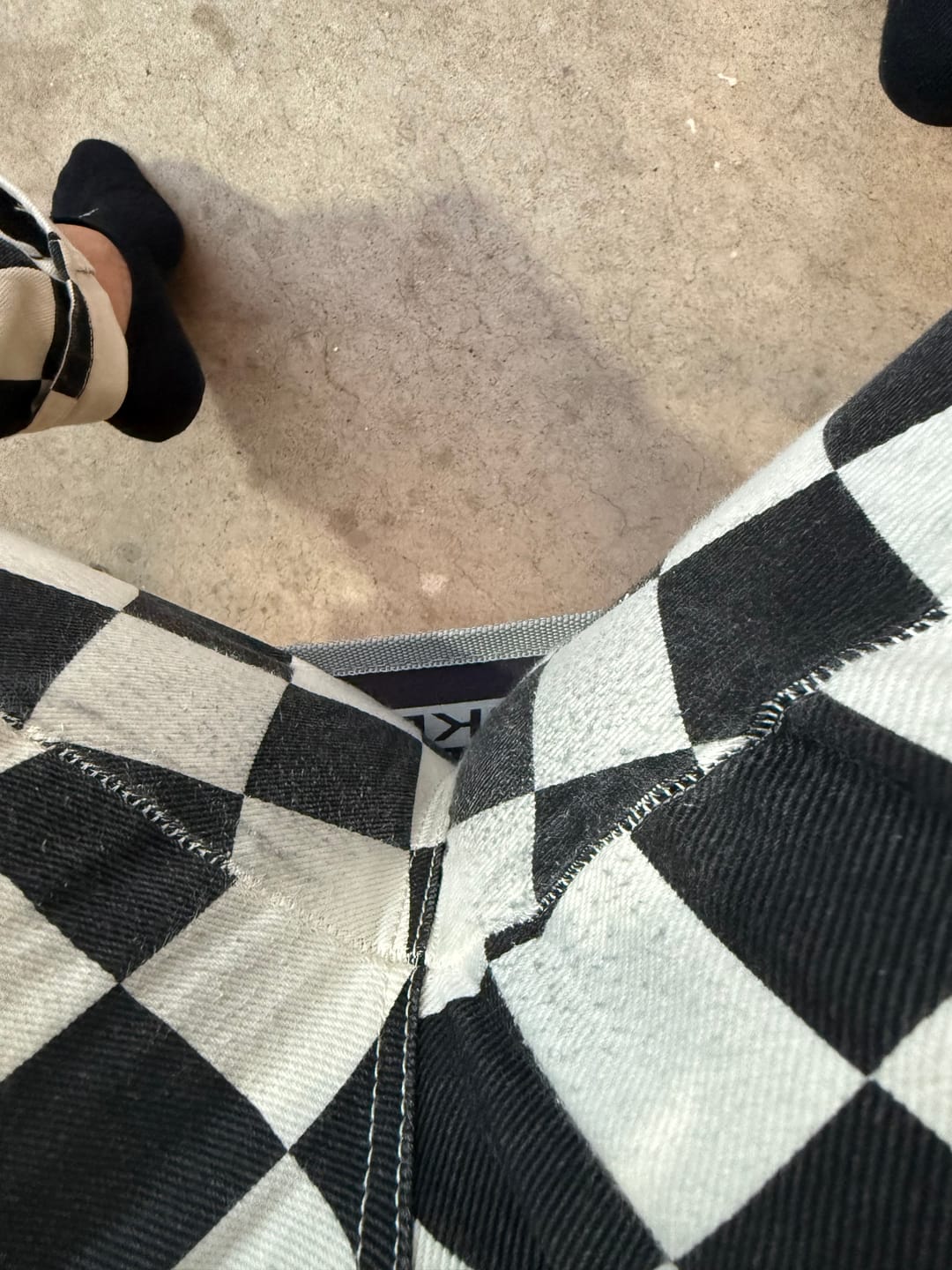 Customer photo review of Born Bad Overalls - Checkered