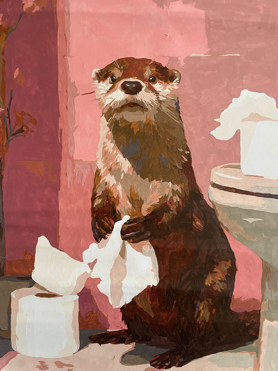 Customer photo review of Otter in the toilet | Paint by Number