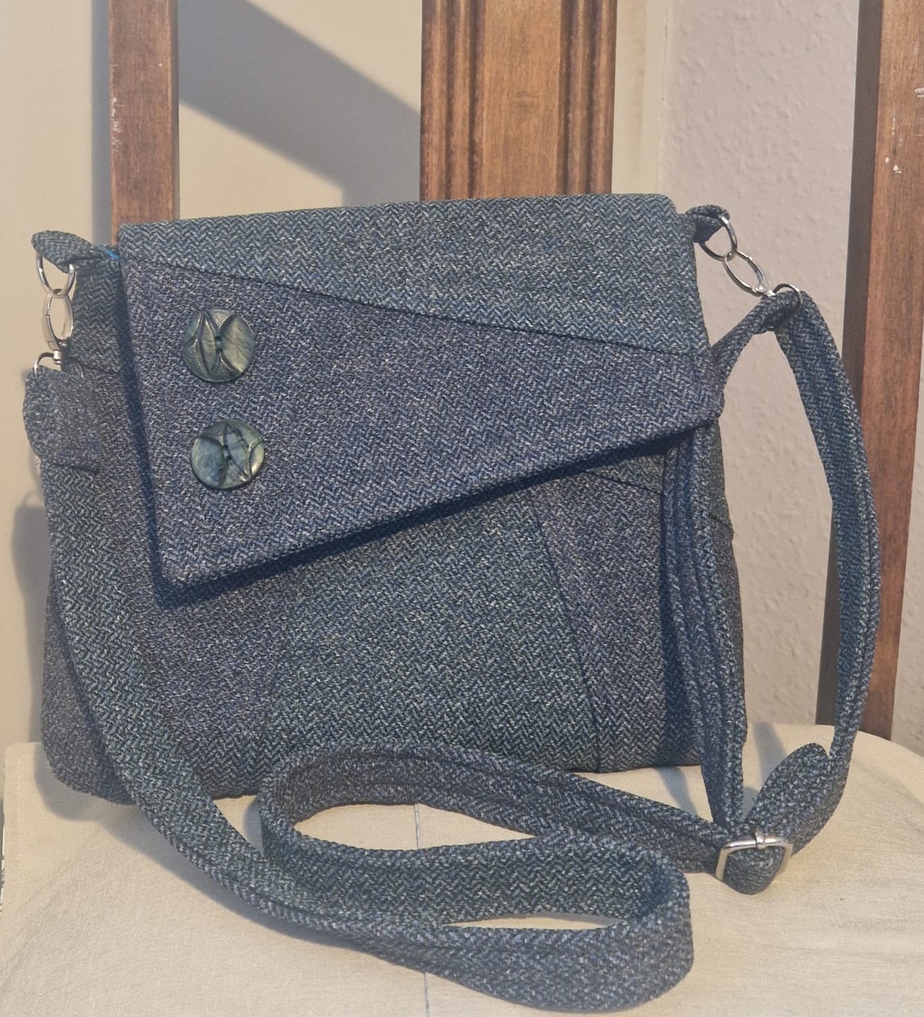 Customer photo review of Herringbone Tweed Upholstery Fabric