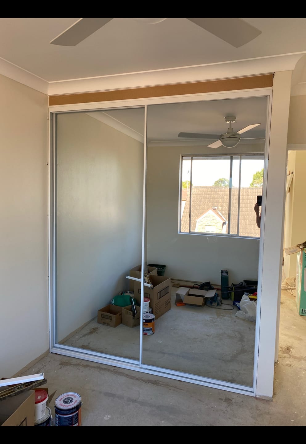 Customer photo review of White Wardrobe Bottom Track 5.7m - Double track system