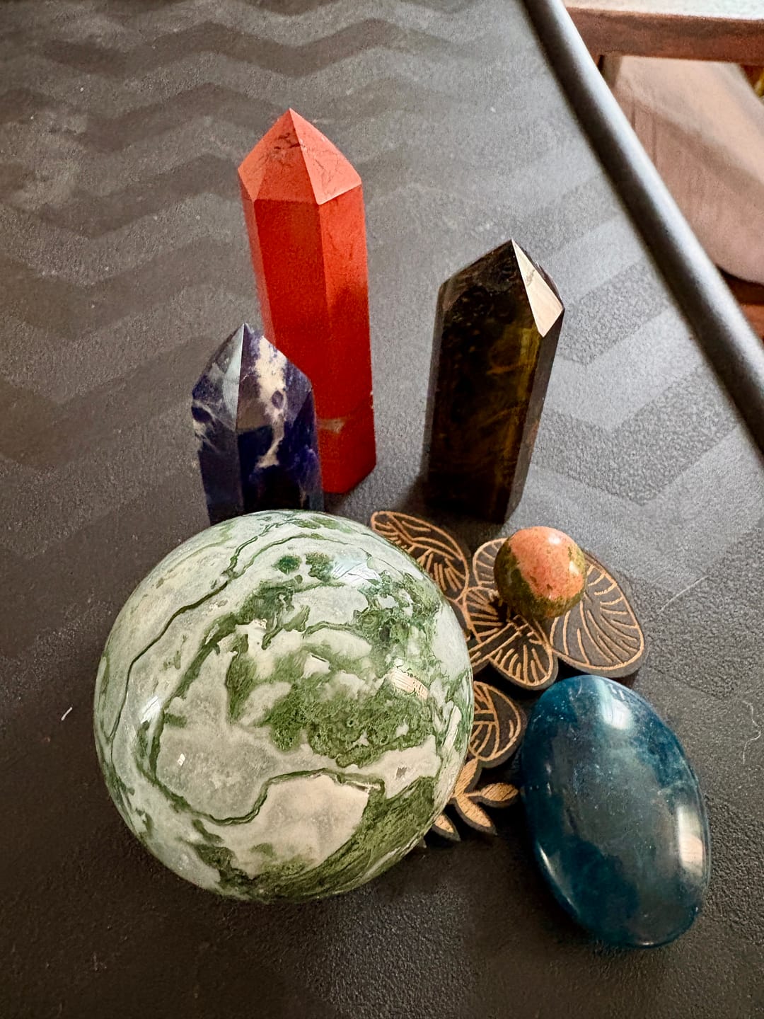 Customer photo review of Natural Moss Agate Sphere