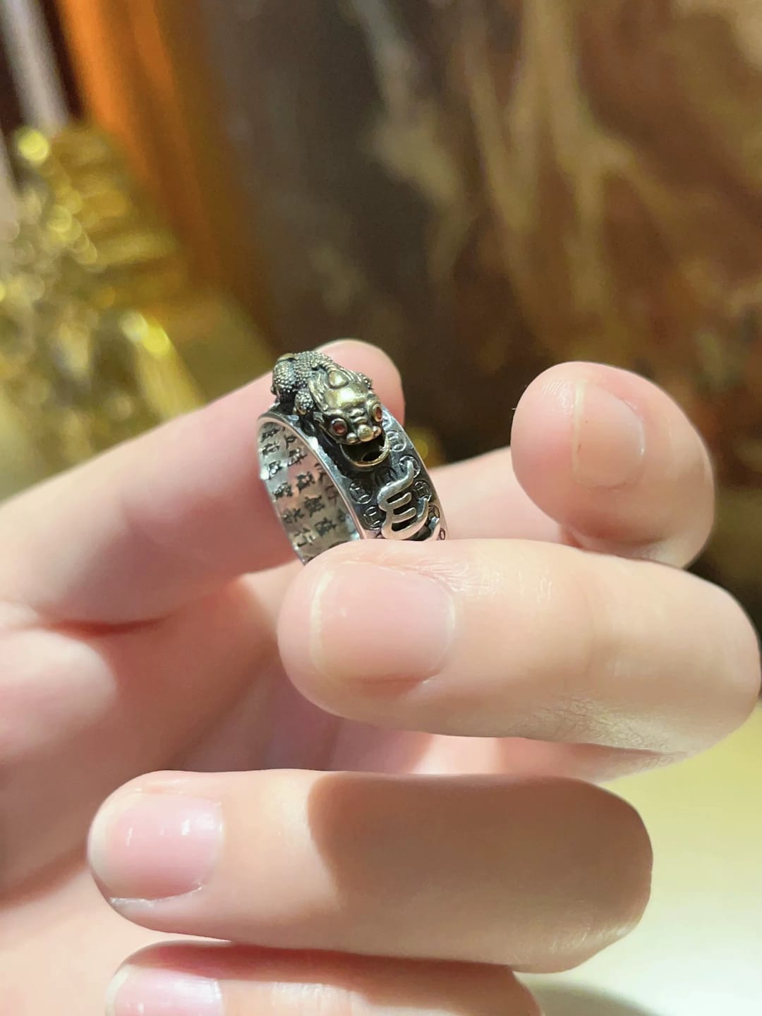 Customer photo review of FREE Today: FengShui Pixiu Mantra Ring for Wealth Success & Protection