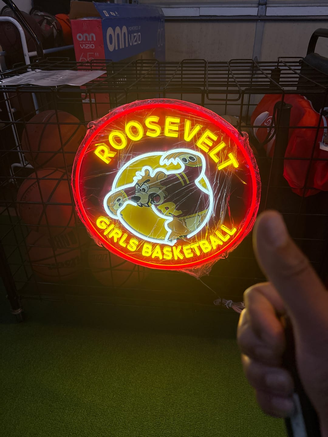 Customer photo review of Roosevelt Girls Basketball  | LED Neon Sign