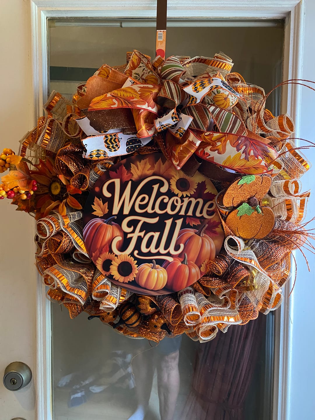 Customer photo review of 10.25"X10Yd Poly/Faux Jute/Metallic Mesh Brown/Orange/Gold RY8020CJ