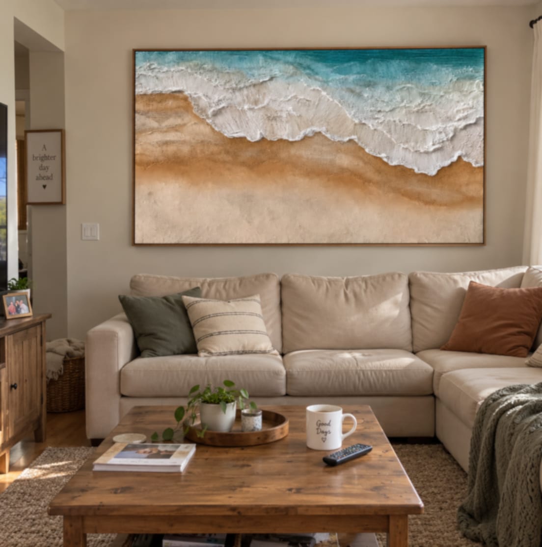 Customer photo review of Seafoam Drift-Sand Shoreline Painting