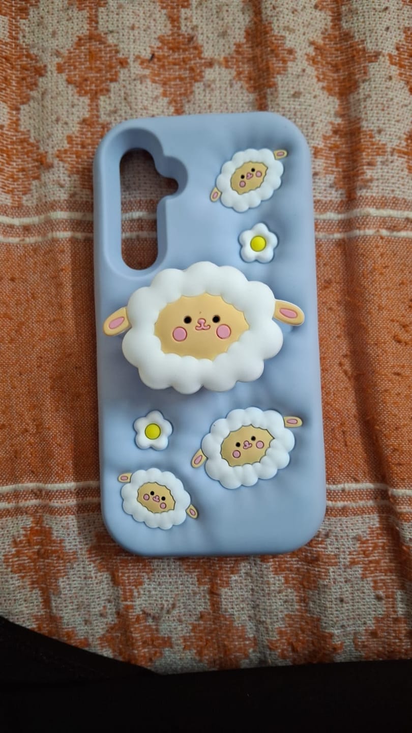 Customer photo review of 3D iPhone Samsung Redmi Sheep Pre-Order Phone Holder Stand Rubber Silicone Case