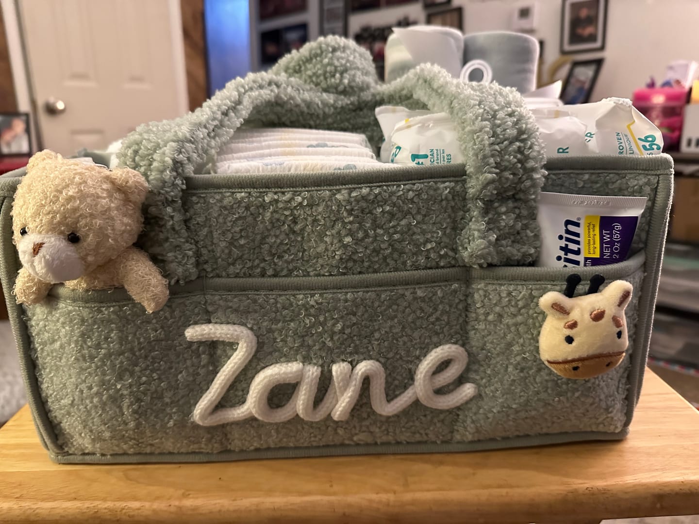 Customer photo review of K&C - Personalized Baby Storage Basket