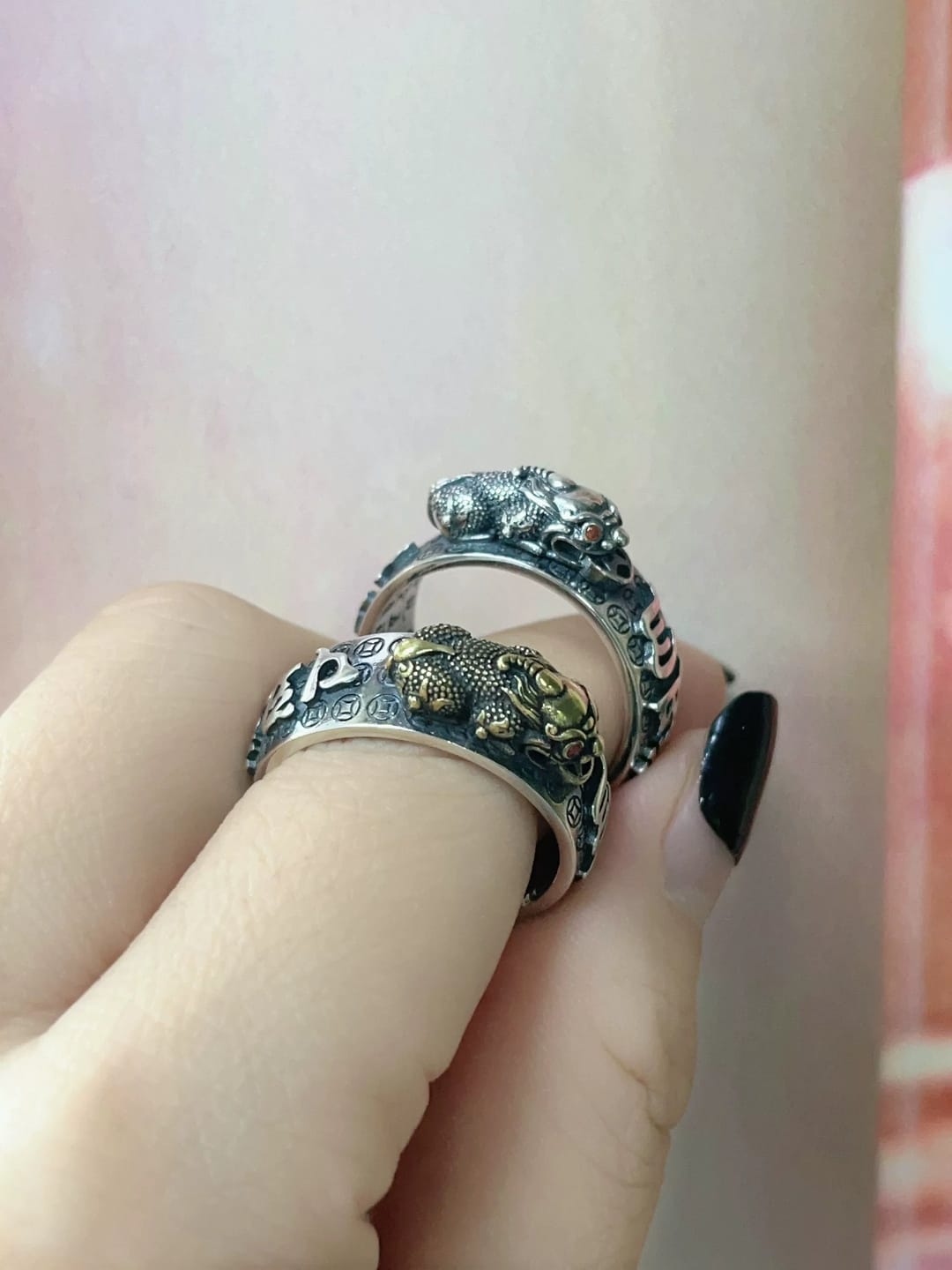 Customer photo review of FREE Today: FengShui Pixiu Mantra Ring for Wealth Success & Protection