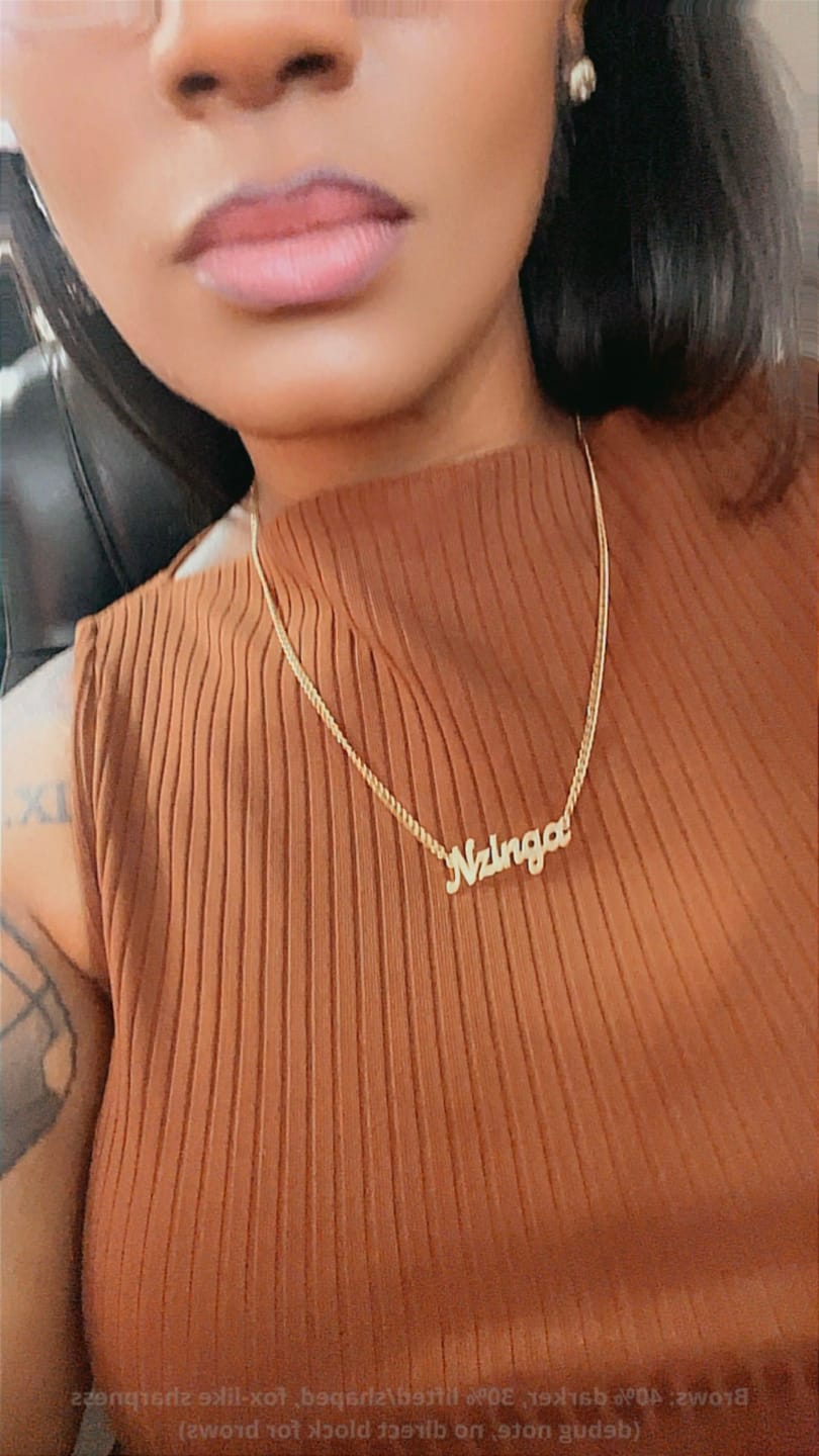 Customer photo review of Custom Name Necklace w/ Cuban Chain