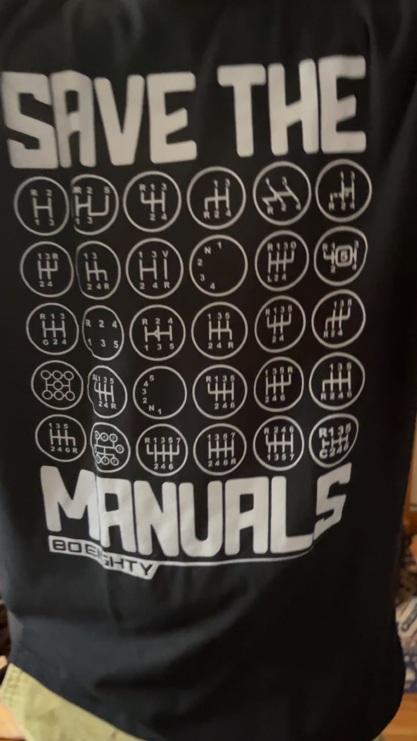 Customer photo review of 80Eighty® Save The Manuals Shirt