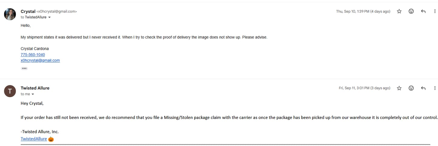 Customer photo review of Haunt Couture Cream Scrub