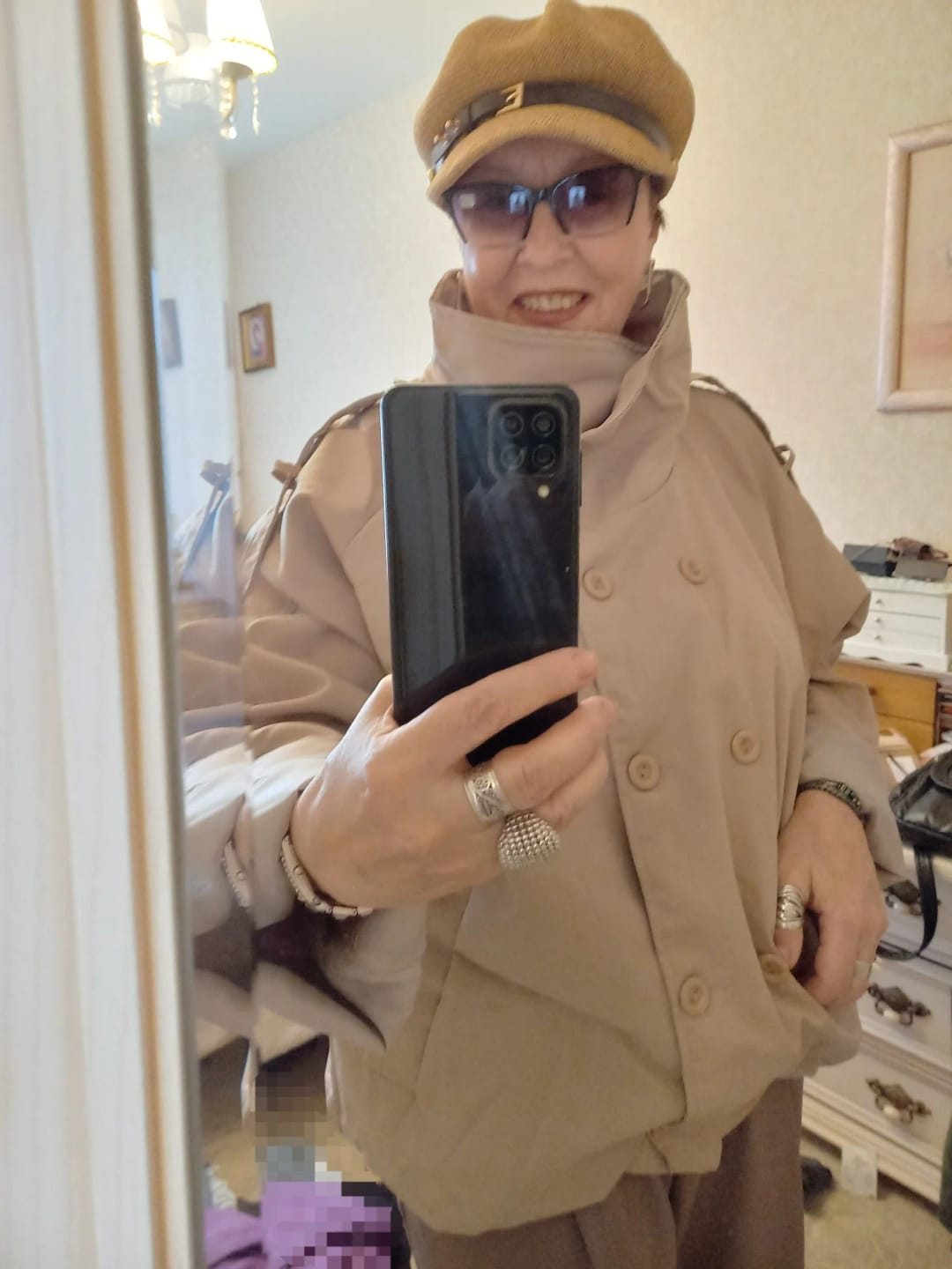 Customer photo review of Valerie High Funnel Neck Cropped Trench Jacket