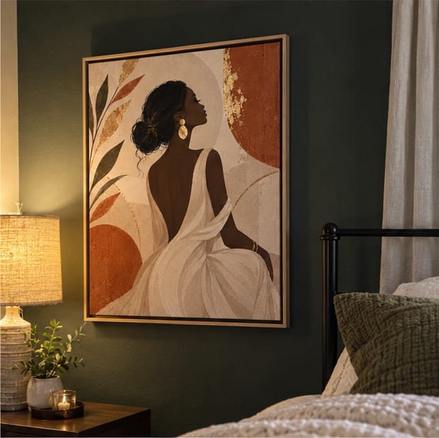 Customer photo review of Elegant Boho Woman Portrait Canvas Wall Art